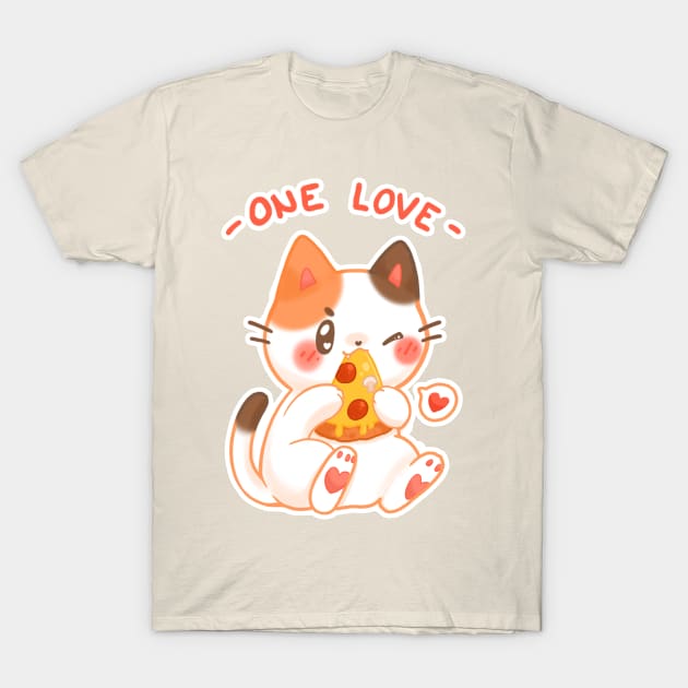 One love - Pizza cat T-Shirt by linkitty